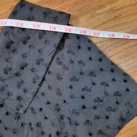 Vintage Black Eyelet Dress With Crystal Buttons. - Picture 11 of 16